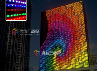 在玻璃幕墻上安裝透明LED顯示屏的工程方案！